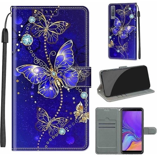 Samsung Galaxy A7 2018-A750 PU Läder Anti-Scratch Case Magnetstöd Samsung Galaxy A7 2018-A75