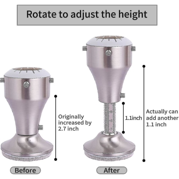 Möbelhöjare, justerbar höjd 7-10 cm, för stol bordsoffa bord bendiameter 1-1/8"-1-5/8", silver