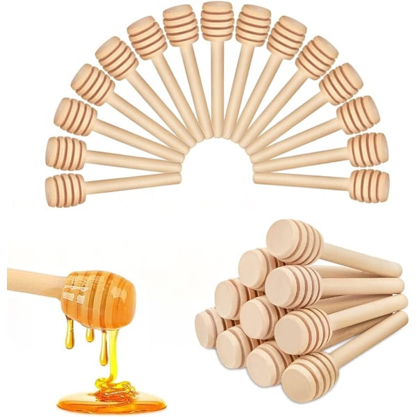 25Pcs Honey Sticks Mini Honey Dipper Stick Dispense Drizzle Honey Stirrer Stick for Jam Honey Collecting Stirring Honey Jar Use (8cm)