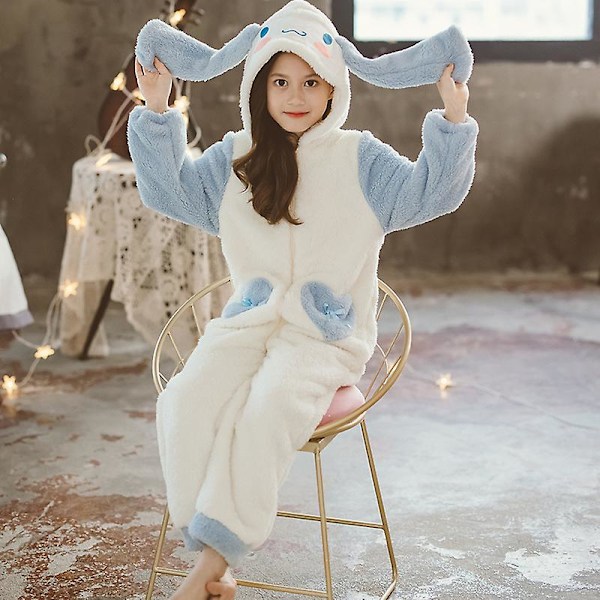 Sanrioed plysj Anime Cinnamoroll vinter flanell barn romper jente gutt småbarn jumpsuit spedbarn klær pyjamas barn overall gave 150cm