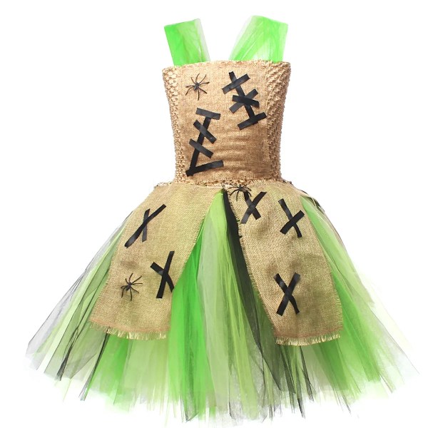 Frankenstein Monster Halloween-kostyme for barn - Skrekk Djevel Cosplay Jenteklær Fancy Karneval Fest Tutu Kjole for Barn 1-14 S02 XL 8-9Y