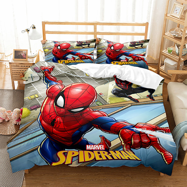 Spiderman 3D digitaltryck tre delar set täcke överkast lakan örngott sängkläder