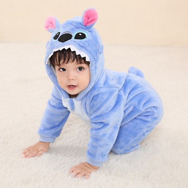 Piirretty Kigurumi Stitch Vauvan Onesie Taaperon Eläinten Vaatteet Hyppyhaalarit Tytöille Pojille Cosplay Pyjamat Asut Romper Blue Stitch 70 (0-6 Months)