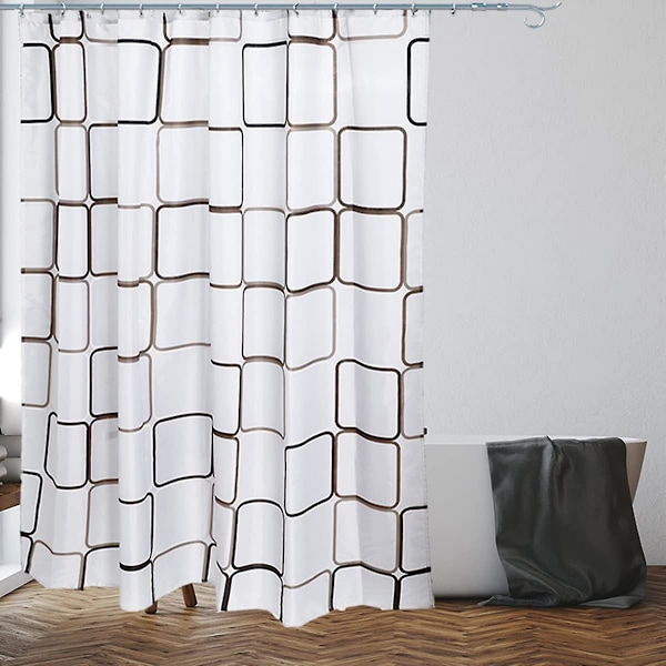 Grå Marokkansk Bruseforhæng Anti-Mold & Mildew Resistent | Størrelse 180x180 cm Squares Shower Curtain