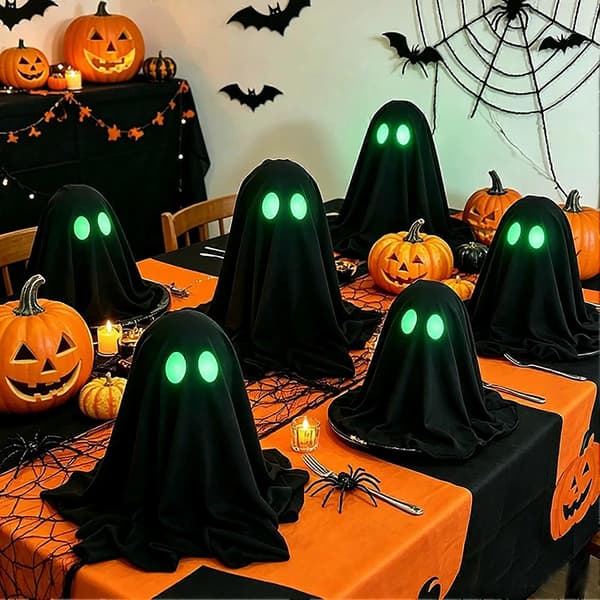 Glow Ghost – Letvægtsstof – til Halloweenfester A
