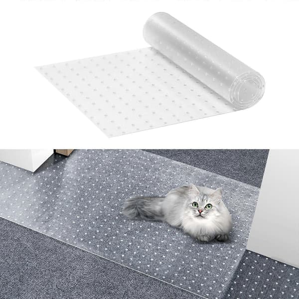 Carpet Protector for Pets, 38 cm x 1.2 m PVC Scratch-Resistant Cat Carpet Protector for Doorways, Non-Slip Cat Scratch Carpet Cover
