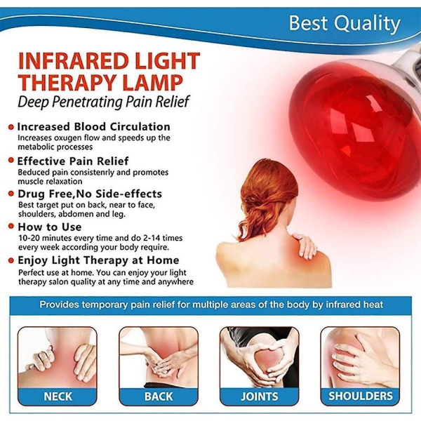 Fysioterapi infrarød lampe 275w elektromagnetisk bølgebehandling lampe 220v baking elektrisk elektrisk baking rød lyspære
