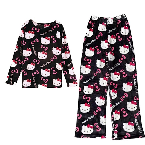 Printed Kawaii Cartoon Pajamas Women's Sleepwear Set Girls Long Sleeve Shirt Pants Pajamas Home Clothes Set