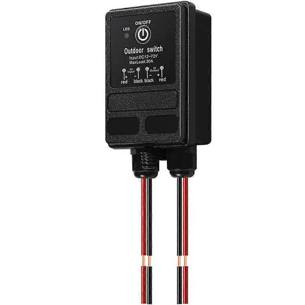 Wireless Relay Switch 12V Remote Control Switch DC12V/24V/48V/72V 30A Relay with 328FT Long Range for Anti-Theft Alarm Schwarz