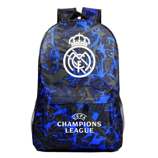 Graffiti Real Madrid Uefa Mestarien Liiga Olkalaukku Fan Reppu Opiskelija Koulu Laukku Säilytyslaukku - 47CMX31CMX18CM 1