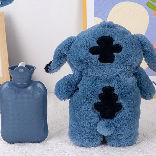 Anime Kawaii Stitch Plysch Varmvattenflaska Vinter Hem Vatten Fi