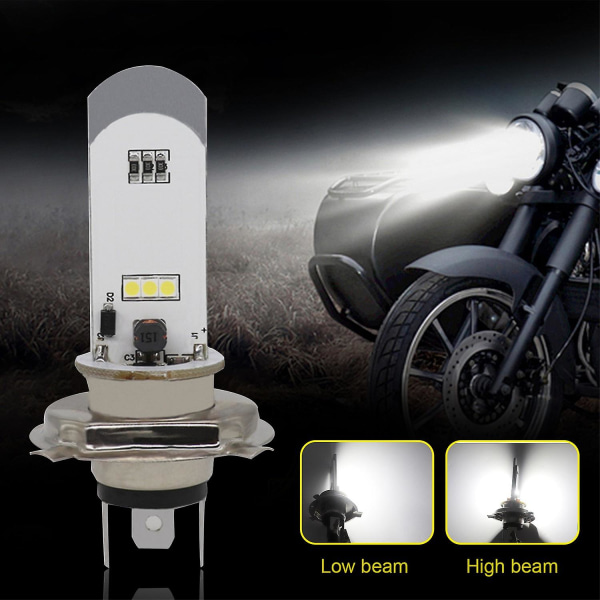 H4 LED-ajovalo Super Bright Vedenpitävä Alumiininen Kohdevalo Etuotsake Polttimoyhteensopiva Moottoripyörä