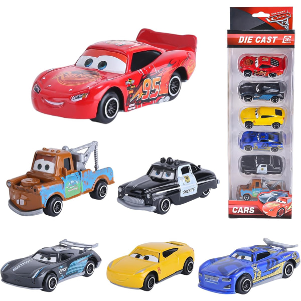 McQueen Cars Toys 6 kpl Set, Thomas Cars Set Kilpaleluautot McQueen Die-Cast Cars, Mini Model Racing Cars