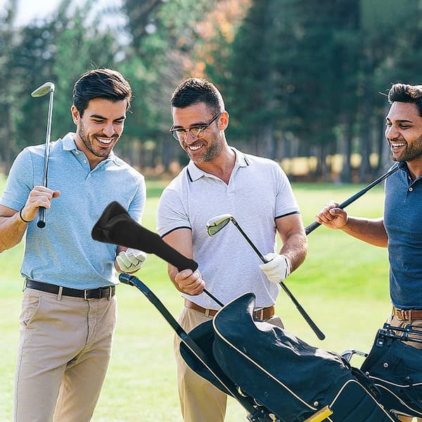 3 stk. sorte golfkøllehætter til fairwaykøller, drivere, hybrider