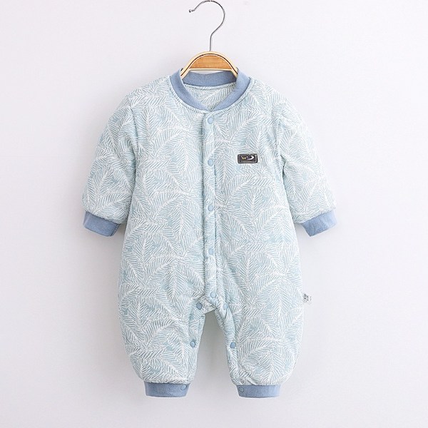 Efterårs- og vintertøj, baby-jumpsuit, ren bomuld, varm vattet jakke til efterår og vinter azul 80CM