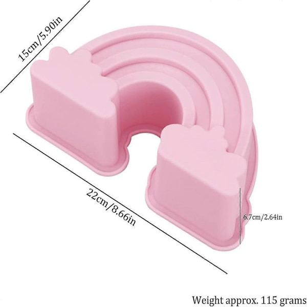 Regnbuekageform, Chokolade Candy Gumpaste Forme, Regnbuekageform, Silikone 3d Regnbueform, Regnbue buddingform, Bagekagebakke