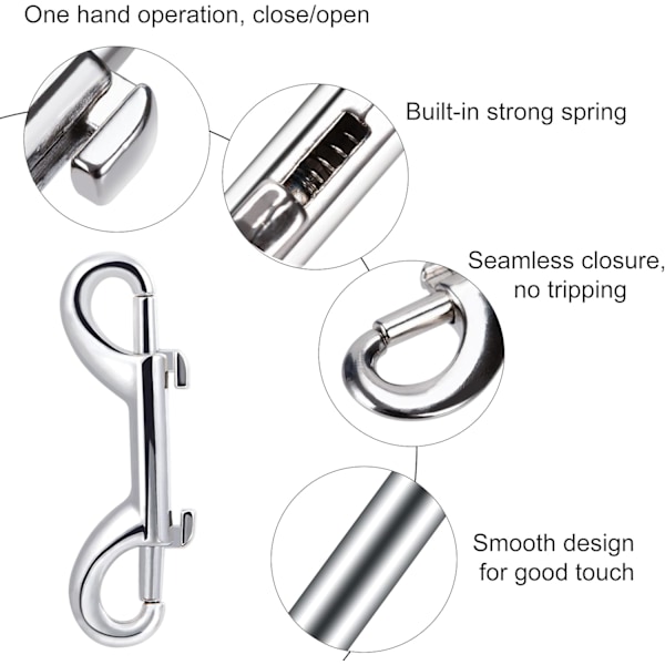 Dobbelt Ended Bolt Snap Hook, 8 stk. Zinklegering Spring Hook Dobbelt Ended Trigger Chain Clips, 3,5\" Spring Loaded Hook Karabinhage Hardware Spænde