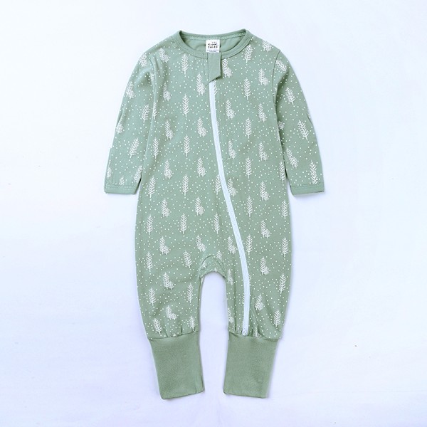 Nyfødt bomullsbody, rund hals romper, hånd- og fotmansjetter, baby romper 3-24 måneder 8 18-24m