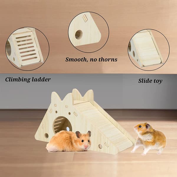 3 Maison Hamster, Trähus för Små Husdjur