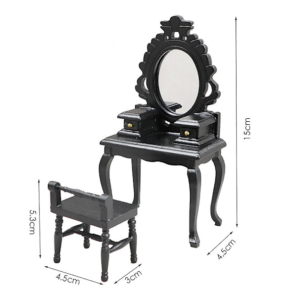 Stk Makeup Vanity Bord Miniature Kommode Model Miniature Kommode Legetøj 1:12 Skala Møbler Mini Møbler