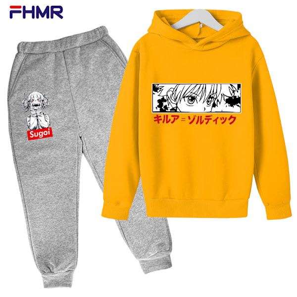 Hunter x Hunter Genser og Bukser for Gutter og Jenter, Hettelue, Fritidsklær, Sports Fleece, Ungdomsgenser, Anime N 120CM