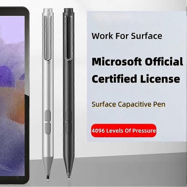 Berøringsstyluspenn for Microsoft Surface 4096 trykkfølsomhet Håndflateavvisning for Microsoft Surface Pro9 Pro8 bærbar PC, A