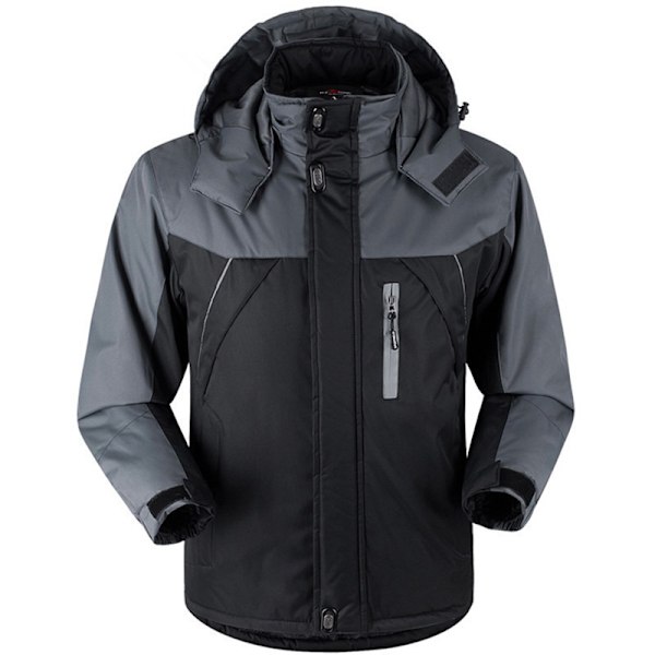 Mænds Varm Hættetrøje Jakker Casual Vindtæt Udendørs Frakker Vinter black 3XL
