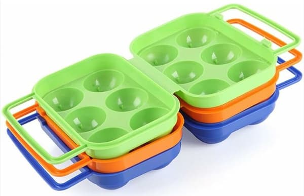 2 Eggeholdere Beholder 6 Rom, Plast Eggoppbevaringsboks Sh