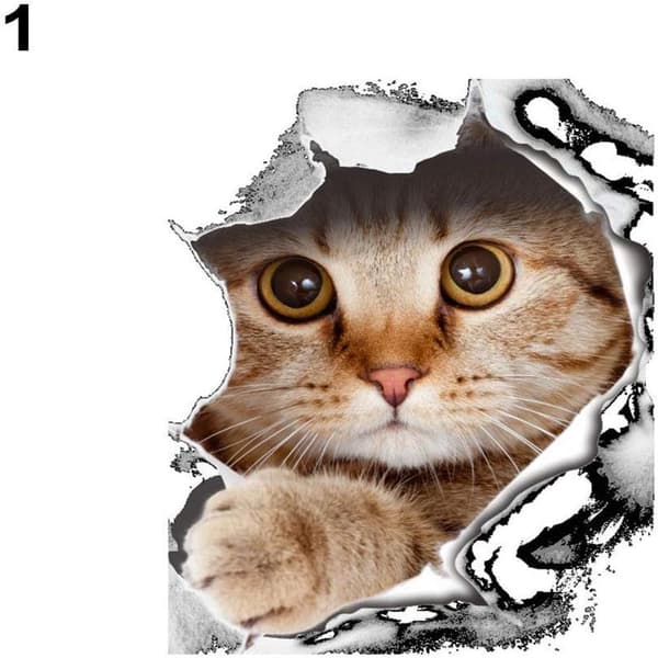 3D Veggdekorasjoner - Katte- og Hundemønster - Bad Sovrum - Premiumkvalitet