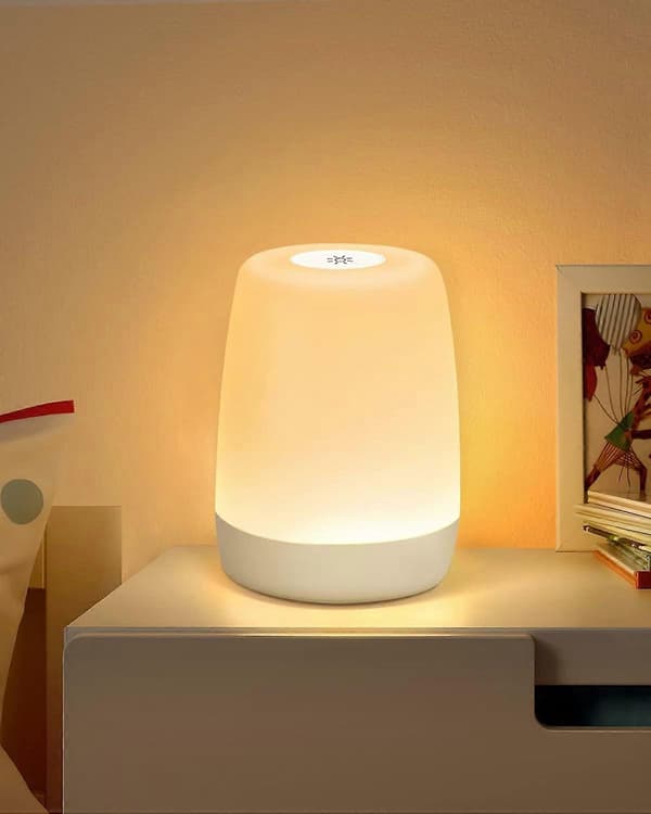 Baby Touch Night Light Bedside Lamp Dimmable Nightlight, LED Children with Timer & RGB Change & Memory, USB Rechargeable