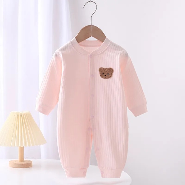 Baby Jumpsuit i Bomull, Ensfarget Bjørn, Høst 2023, Nyfødt, En-delt Klær, 0-18 Måneder Azul 90 for 12-18M