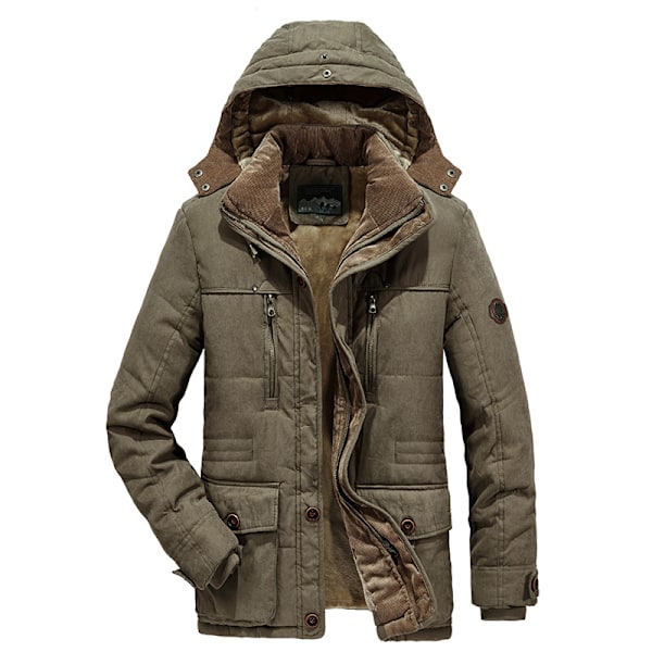 2023 Vinter Mænds Tyk Vindtæt Hættetrøje Parka Mode Mærke Frakke Klassisk Casual Parka Størrelse 6XL Color café XXL