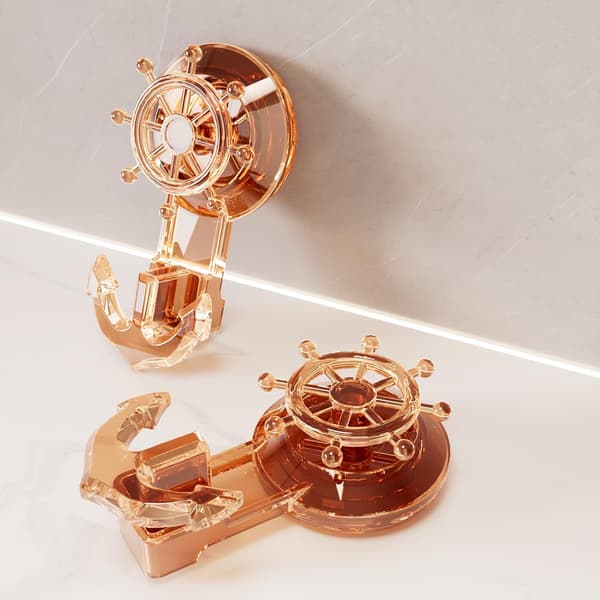 Suction Cup Hook 2 pcs Anchor Wall Storage Suction Cup Hook Reusable Heavy Duty Vacuum Suction Cup Hook Wall Mounted Heavy Duty Suction Cup Hooks brown