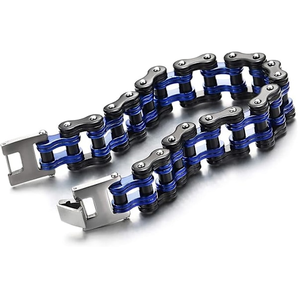 Tjock Robust Cykelkedja, Motorcykelkedja, Armband för Män, Stålarmband, Spegelpolerad Silverfärg
