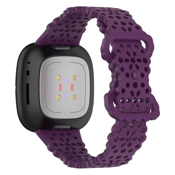 Hul urrem erstatning til Fitbit Versa 4/Versa 3/Sense 2/Sense urtilbehør (Mørk lilla)