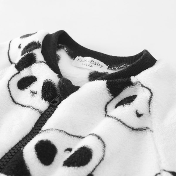 Sanlutoz-Panda Varmt og Behageligt Fleece Vinter Baby Romper Langærmet Toddler Drenge Jumpsuits Tøj Lynlås Koreansk Stil BRW3010 2-3T