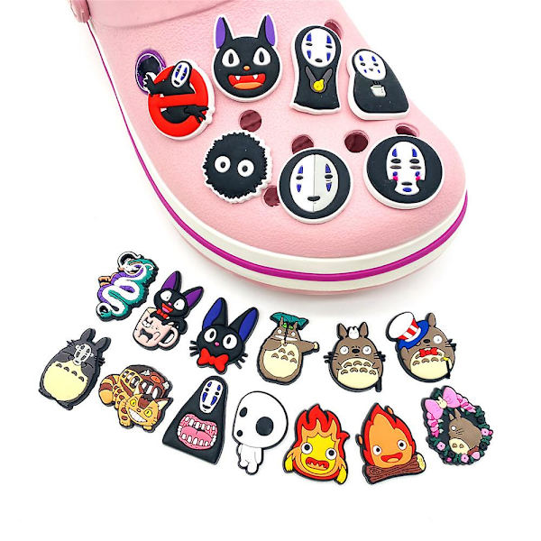 20 st Anime Spirited Away Series Characters Skor Charms För Crocs Clog Sandaler Dekoration Tillbehör Presenter