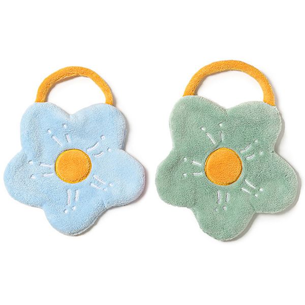 Handdukar med hängögla, absorberande handduk för rengöring och torkning av badrum Blue+Green