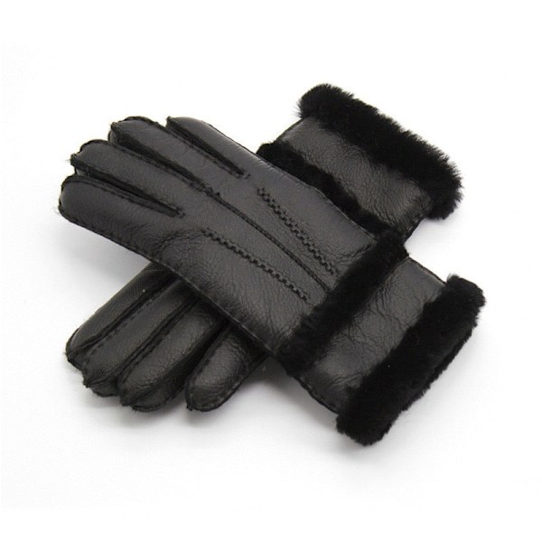 100% Lammskinnsvantar för Vinter för Kvinnor Män Äkta Kashmirpäls Varma Vantar Dam Full Finger Äkta Läder BGE BGE one size