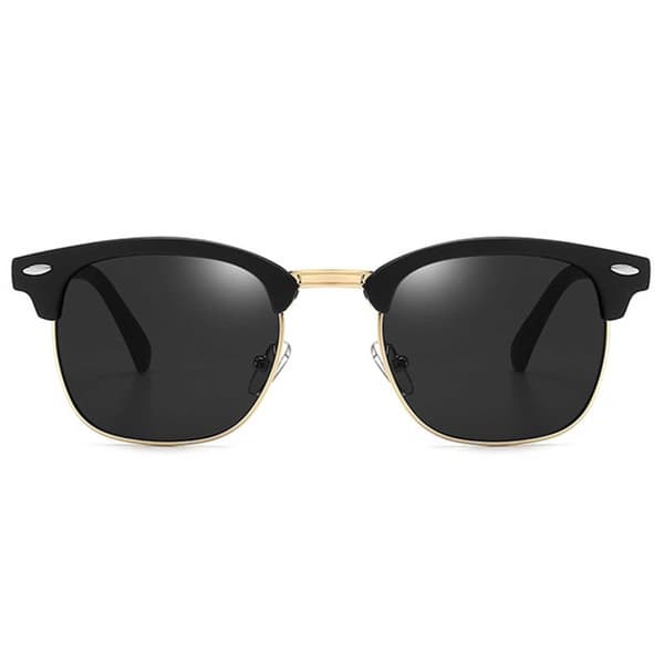 Matte Sorte Solbriller Clubmaster Guld Sort Glas