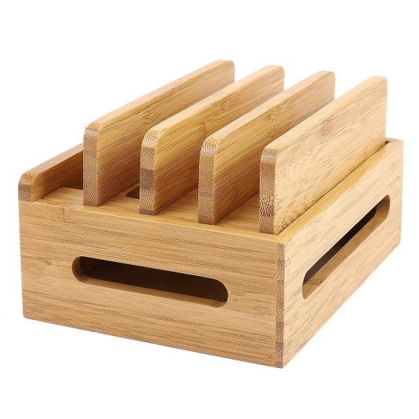 Matkapuhelimen pidike Bamboo Wood monilaitelatausaseman organizer Toimiston tasainen kiinnike