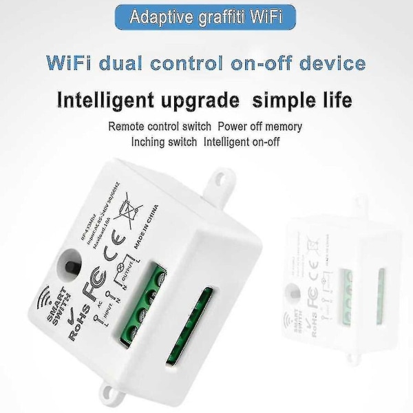 Wifi Mini Switch Tuya Smart Life App Push Button Light Switch Rf 433mhz Väggpanel