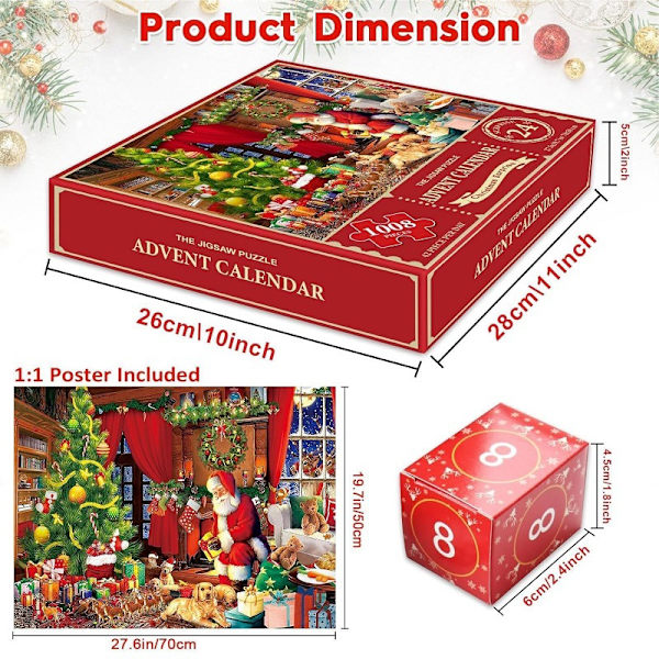 Nytt pussel-adventskalender Jul nedräkning pussel blind box