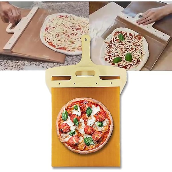 Glidande pizzaskal Pizzaskalet som överför Pizza Perfectl, Pizzapaddel med handtag, Pizzaspaddel