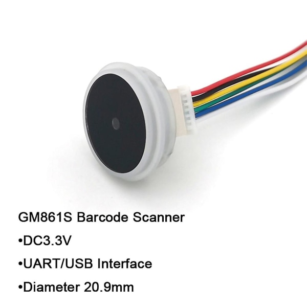 Gm861s Uart/usb Interface 1d/2d stregkode QR-kodelæsermodul Hvid Grøn LED as shown