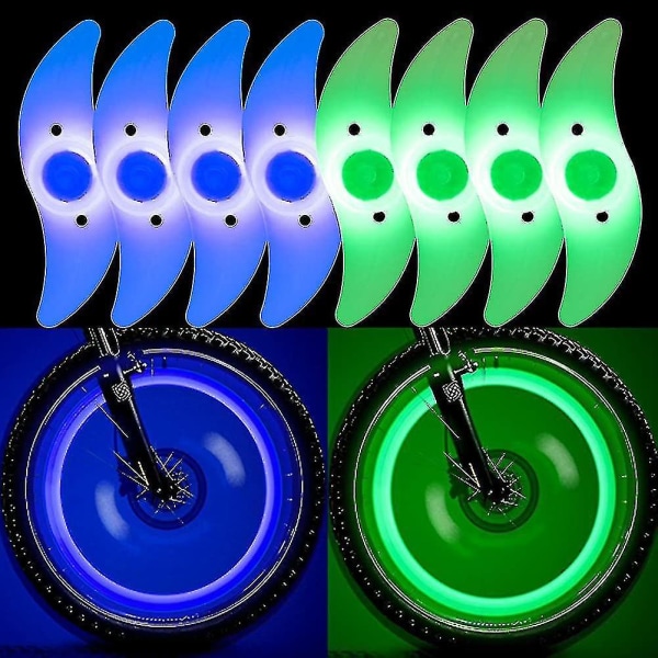 8 st Cykelekljus, vattentäta hjulekrljus Hjulfälgljus Används för Cykelekerdekoration Säkerhet och varning