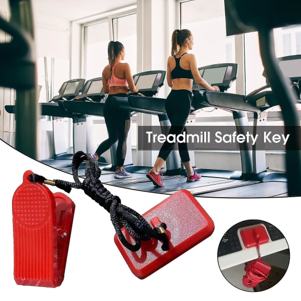 Universal säkerhetsnyckel för löpband - Farfi säkerhetslås för löpband - rektangel nödstoppstillbehör för fitness