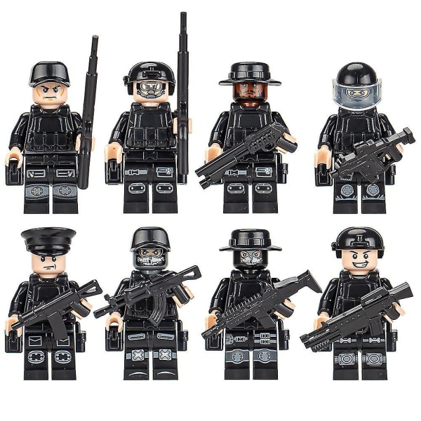 8-24 stk./sæt Minifigur Specialstyrker Soldat Samlet Klodser Legetøj Byggeklodser Børnegave [DB] 8Pcs SWAT