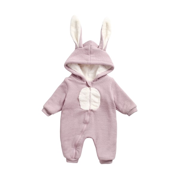 Sanlutoz - Kanin Hættejakke Vinter Baby Sød Outfit Tyk Baby Tegneserie Jumpsuit BRW8179-BN 12-18M