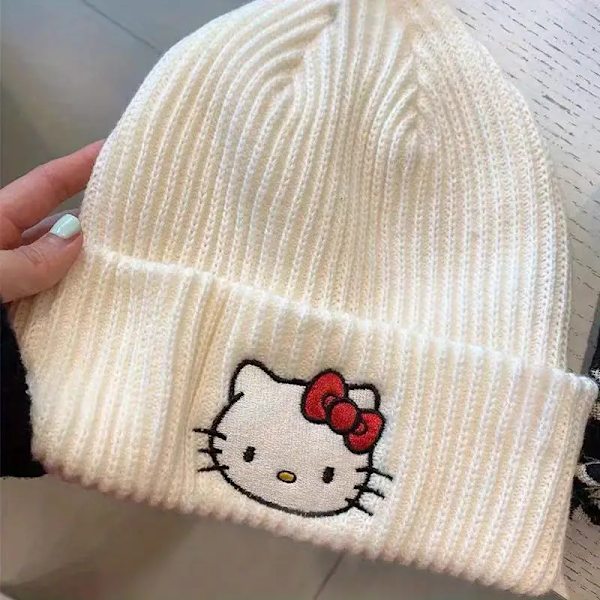 Søt tegneserie beanie myk varm strikket lue høst og vinter damer jenter pullover lue A